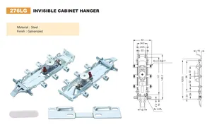 276LG目に見えないスチール亜鉛メッキキャビネットハンガー