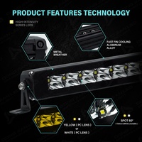 Professionelles 8 Zoll Gelbes LED-Lichtleisten-Set für Motorrad Boot E-Bike ATV UTV 4x4 Stoßstange Grill Passend für Jeep Ranger Tacoma RZR
