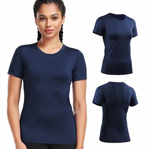 Dropshipping primavera peso ligero mujeres <span class=keywords><strong>Yoga</strong></span> Tops venta al por mayor ajuste <span class=keywords><strong>Yoga</strong></span> manga corta transpirable ejercicio correr Fitness camiseta - Product Image 5