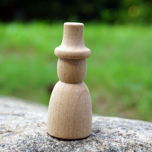Marioneta de madera de haya escandinava, bloques de construcción de madera maciza ecológicos, muñecas pintadas a mano DIY para el hogar, juguetes artesanales de madera - Product Image 5