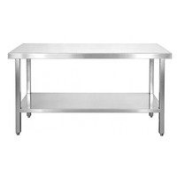 Meja Kerja Dapur Stainless Steel 201 Komersial Tahan Lama Anti Karat Restoran Mudah Dibersihkan Desain Modern Garansi 2 Tahun Hotel