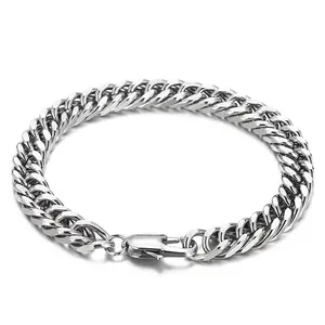 Meilleure vente Bracelet chaîne titane acier hommes BANGLES chevrons queue de renard Bracelets avec boucle de fermeture magnétique