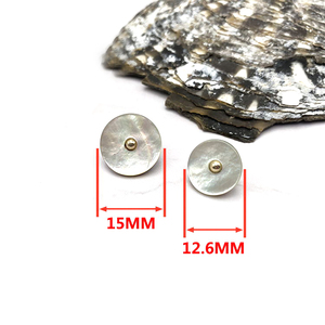 Nút may ngọc trai tự nhiên nguyên chất đơn giản với thân kim loại vàng dính - Product Image 5