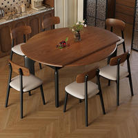 Ensemble table et chaises de salle à manger en chêne massif, style moderne vintage, extensible, pliable, double usage, gain de place, directement de l'usine