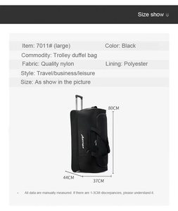 Unisex New Multifunctional 2-<b>Wheel</b> Durable Travel Trolley Luggage Bag <b>Backpack</b> Rucksack Compressible Shoulder Straps - Product Image 3