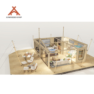 Membrane PVDF permanente Kawagebo Kamp (KK) Luxe 132 ㎡   Tente <span class=keywords><strong>de</strong></span> glamping Safari avec <span class=keywords><strong>salle</strong></span> <span class=keywords><strong>de</strong></span> <span class=keywords><strong>bain</strong></span> privée pour 3-4 personnes - Product Image 3