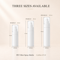 Flacon pulvérisateur brillant en PET de 100 ml, 80 ml, 60 ml, vide, grande capacité, brume fine, logo personnalisé, OEM, vente en gros