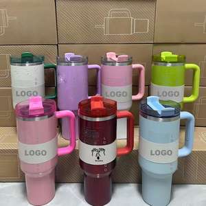 แก้วน้ำสแตนเลสพิมพ์ลายแฟชั่นแบรนด์ดัง H2.0 Stan ขนาด 40 ออนซ์ พร้อมหูจับและหลอดดูด เหมาะสำหรับใช้กลางแจ้ง ของขวัญสุดเท่ห์ ขายส่งราคาถูกจาก WOOW - Product Image 1