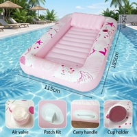 Matelas flottant gonflable avec poignées et boucles, chaise longue de piscine simple ou double, lit d'air flottant pour vacances à la plage