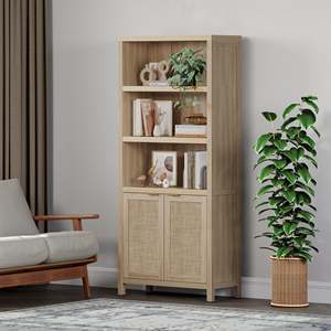 خزانة كتب عصرية من الخيزران عالية الجودة ومتينة بثلاثة أرفف لغرفة المعيشة والمكتب المنزلي - Product Image 1
