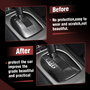 Accesorios Interiores para Automóviles de Fibra de Carbono Seca, Carcasa Decorativa para la Base de la Palanca de Cambios Automática, para Modelos 2010-2015 - Product Image 3