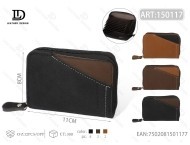 Portacarte a fisarmonica da uomo JD, 7 pollici, in pelle PU, con chiusura a cerniera per carte - Product Image 1