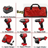 Ensemble de perceuse multi-outils sans fil avec meuleuse d'angle et visseuse à chocs, chargeur et batterie - Pour le travail du bois, le bricolage et l'entretien domestique