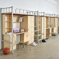 Lit superposé confortable pour étudiants, best-seller, avec bureau en dessous