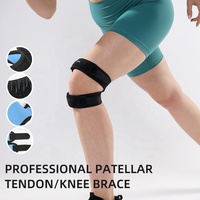 VBOSi 4638 CE/FDA double sangle de soutien du tendon rotulien sangle de genou en néoprène bande de stabilisateur de rotule pour douleur médicale rampante au genou