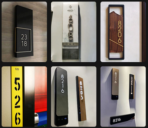 Signalétique de porte d'hôtel moderne en <span class=keywords><strong>alphabet</strong></span> doré RFQprint pour appartement et villa - Plaques de numéro de chambre murales durables en acier inoxydable - Product Image 5
