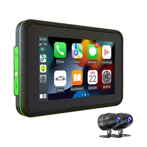 New 5 Inch Portable Motorcycle Carplay Display Motorcycle Wireless Android Auto Waterproof Touch Screen Motorcycle GPS MT5004