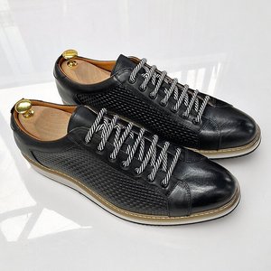 Zapatos de Cuero Vacuno de Primera Capa, Estilo Moderno, Zapatos Casuales para Hombre, Zapatos para Caminar, Clásicos Italianos - Product Image 2