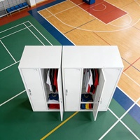 Armoires métalliques de rangement avec poignées et serrures intégrées, 3 portes, armoires de rangement en acier pour l'école, le dortoir, l'hôpital