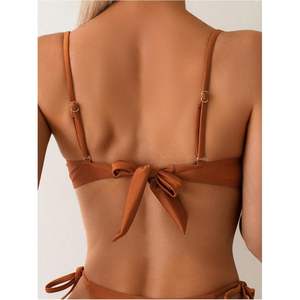 ชุดบิกินี่สองชิ้นสำหรับผู้หญิงแบบมีโครงลวด สายผูกคอ แต่งลูกไม้ ยืดหยุ่นได้ ผลิตจากผ้าสแปนเด็กซ์และไนลอน - Product Image 5