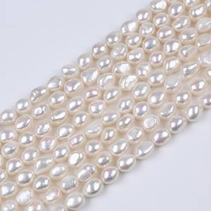 Perles d'eau douce naturelles baroques de Zhuji de 8-9 mm, perles à trous droits double face, perles dispersées, accessoires faits à la main, couleur - Product Image 4