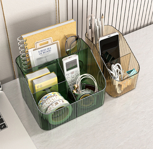 Hộp lưu trữ trong suốt chia công suất lớn <span class=keywords><strong>lidless</strong></span> Máy tính để bàn Bàn bàn trang điểm mặt nạ mỹ phẩm chăm sóc da tạp phẩm tổ chức - Product Image 4