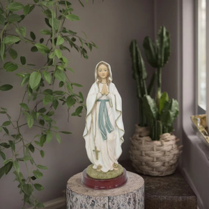 รูปปั้นพระแม่ลอร์ดี ขนาด 8 นิ้ว วาดด้วยมือ ภาพลักษณ์ทางศาสนาแบบ 3 มิติ งานฝีมือเรซิ่นคาทอลิกแบบกำหนดเอง ทนทาน ของตกแต่งบ้าน รูปปั้นพระแม่มารี - Product Image 2