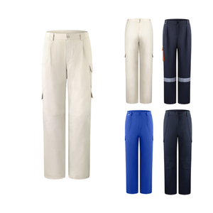 Pantalones de trabajo de algodón de color claro con logotipo personalizado, ropa de trabajo duradera y transpirable - Product Image 1
