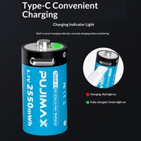 Baterai Lithium CR123A Isi Ulang Daya USB Tipe-C 37V Kapasitas Tinggi untuk Kamera Fujifilm Instax
