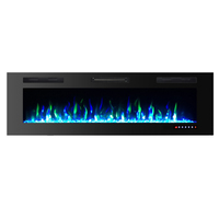 Cheminée électrique murale encastrée à flamme artificielle moderne avec télécommande pour salon