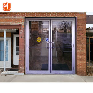 Özelleştirilmiş ofis giriş kapıları rüzgar geçirmez alüminyum çerçeve mağaza iş için ön kapılar cam kapılar - Product Image 5