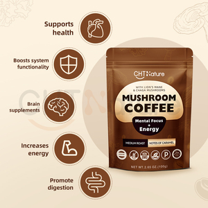 CHTNature Bolsas de etiqueta privada Mezcla de hongos orgánicos en polvo 6 en 1 Café instantáneo de hongos - Product Image 5
