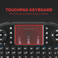 Keyboard nirkabel Mini I8 lampu latar, Multi Warna 2.4ghz muti-bahasa udara Mouse Remote dengan Touchpad untuk Laptop TV Android kotak TV