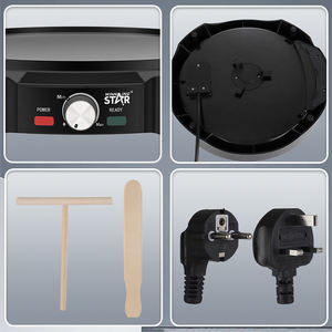 Plaque chauffante électrique antiadhésive WINNING STAR 1200W réglable en aluminium ST-9324 avec contrôle <span class=keywords><strong>de</strong></span> la température, pour faire des crêpes et des pancakes - Product Image 3