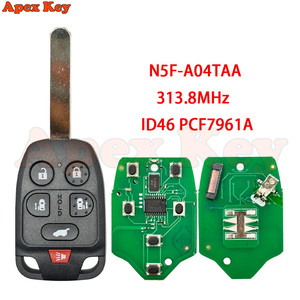 Clé de voiture télécommandée à 6 boutons, 313.8Mhz, ID46, pour Honda Odyssey EX 2011 2012 2013 2014, porte-clés, contrôle des clés automobiles - Product Image 1