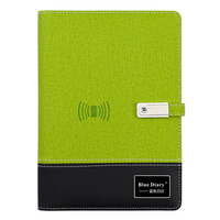 Cadeau d'affaires 8000mah Power Bank Notebook lumière LED Logo Smart Wireless Charging Journal for School Use Hardcover Spiral Style