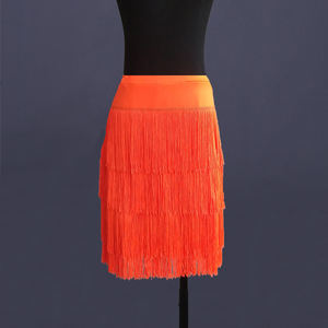 Gonna da ballo latino TONGYANG donna Samba <span class=keywords><strong>Tango</strong></span> quattro strati abiti con frange Performance da competizione Salsa donna gonna con frange latine - Product Image 4