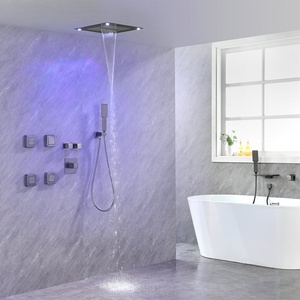 Smart Concealed Led <strong>Shower</strong> System Wall Mounted Chrome Concealed Bathtub <strong>Shower</strong> Mixer Faucets - Product Image 1