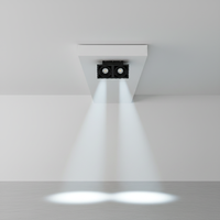 Spot encastré LED YaoTe moderne et minimaliste en aluminium noir, double tête, 6000K, carré, pour plafond, maison et bureau
