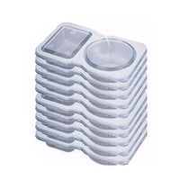 Contenant jetable en plastique à double compartiment avec couvercle pour sauces et collations – Idéal pour les fêtes, les voyages et le camping