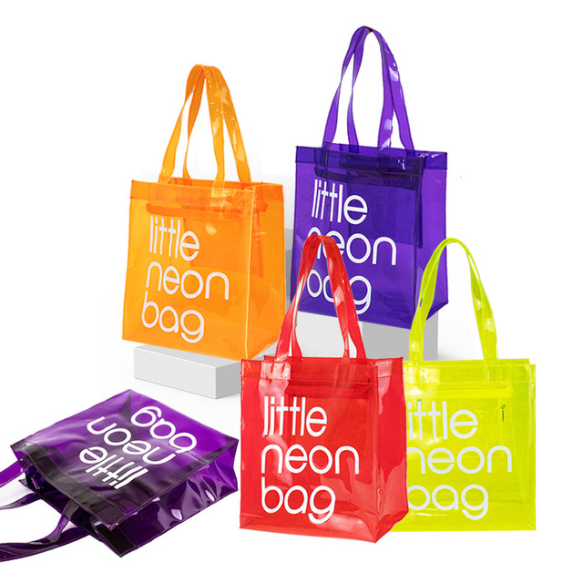 2022 Fashion Custom Printed Pvc Transparent Jelly Purses Handbags Clear Waterproof Women Bucket Pvc ShoulderTote Bag
