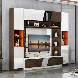 Modern Luxury Wooden <b>TV</b> <b>Cabinet</b> with LED <b>Wall</b>-<b>Mounted</b> Design for Apartment Living Room Furniture - Product Image 4