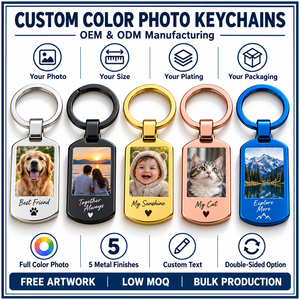 Porte-clés photo personnalisé en acier inoxydable, impression numérique rectangulaire, plusieurs couleurs, souvenir tendance, OEM ODM - Product Image 4