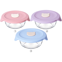 Bol en silicone borosilicate de qualité alimentaire avec couvercle en silicone anti-fuite, compatible micro-ondes et congélateur, couleur Pantone personnalisée, récipient de rangement