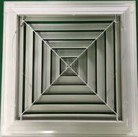 Diffuseurs de plafond modernes en aluminium, carrés, thermolaqués