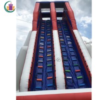 Toboggan gonflable géant 12mh avec piscine toboggan aquatique gonflable à deux voies pour adultes grand toboggan aquatique gonflable pour commercial 1pc
