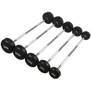 Factory Wholesale Cast iron Barbell Gym Equipment Fixed Weight lifting Dumbells fixed Cast iron Barbell