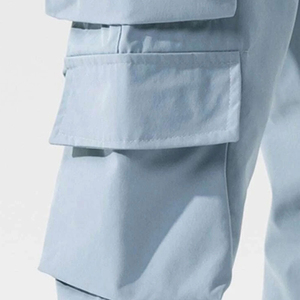 Mens Multi <b>Pocket</b> Mid Waist Cargo Pants Outdoor Utility Casual Cotton Straight Leg Quick Dry Breathable <b>Trousers</b> - Product Image 6