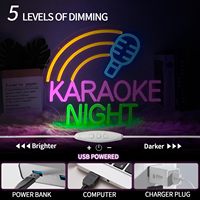 Karaoké Night Neon Sign Dimmable Live on Air Neon Light Sign pour décoration murale