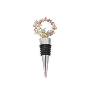 Christmas Wine Stopper Diamond Wreath Gold Pink Metal Bottle Stopper Compact Portable Luxury Champagne Stopper - Product Image 3